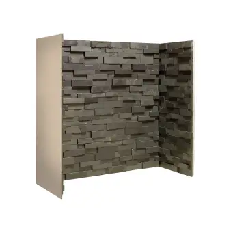 Click Here To Enlarge This Photo Of STAGGERED BLACK SLATE BLOCK CHAMBER